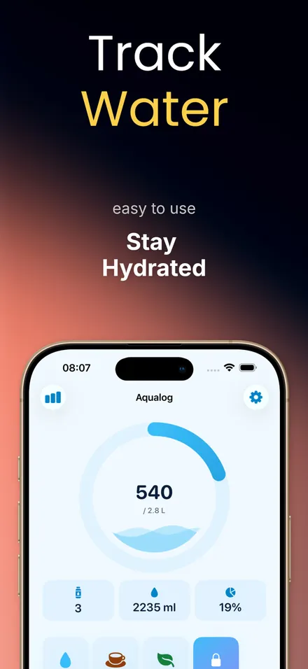 Water Tracker & Log: AquaLog screenshot 1