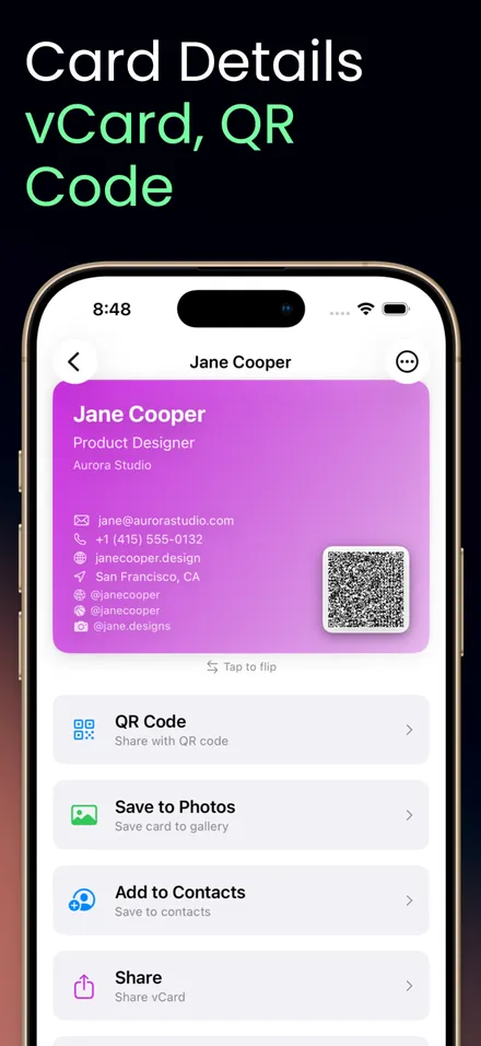 Business Card Generator QR screenshot 2