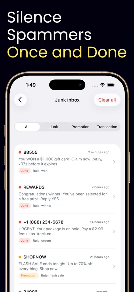 Spam SMS Blocker: Filtr screenshot 5