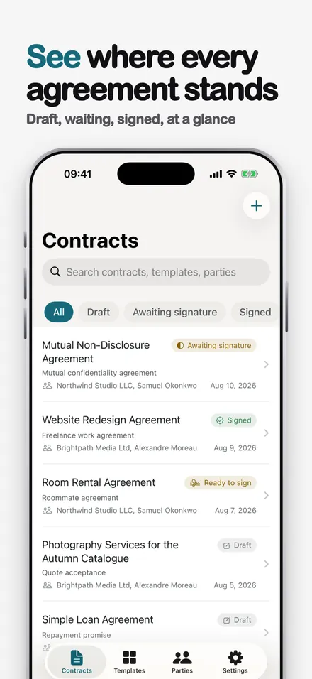 Klauz Contracts & Signing screenshot 2