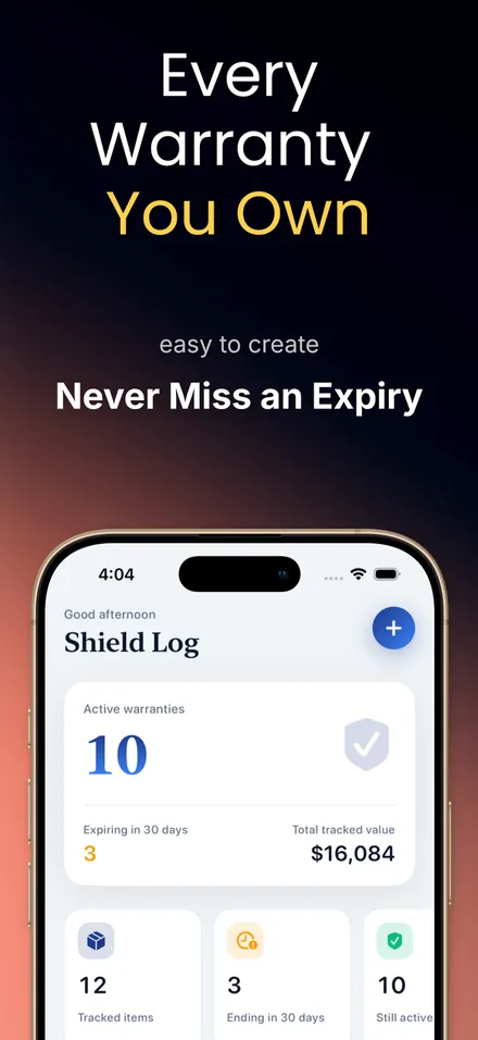 Warranty Tracker: ShieldLog screenshot 1