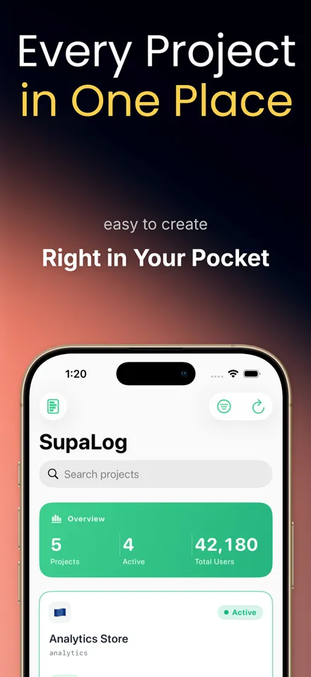 Supa Dashboard: SupaLog screenshot 1